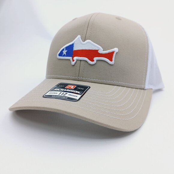 Texas Flag Redfish Embroidered Patch Richardson 112 Hat Trucker Mesh - Picture 3 of 4
